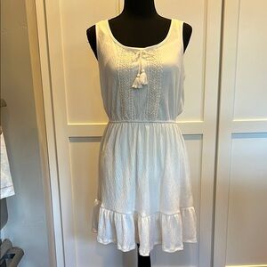 Off White Sleeveless Dress, lined S